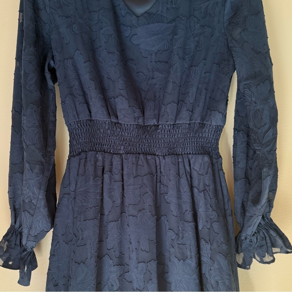 She + Sky Textured Long Sleeve Mini Dress - Picture 8 of 8